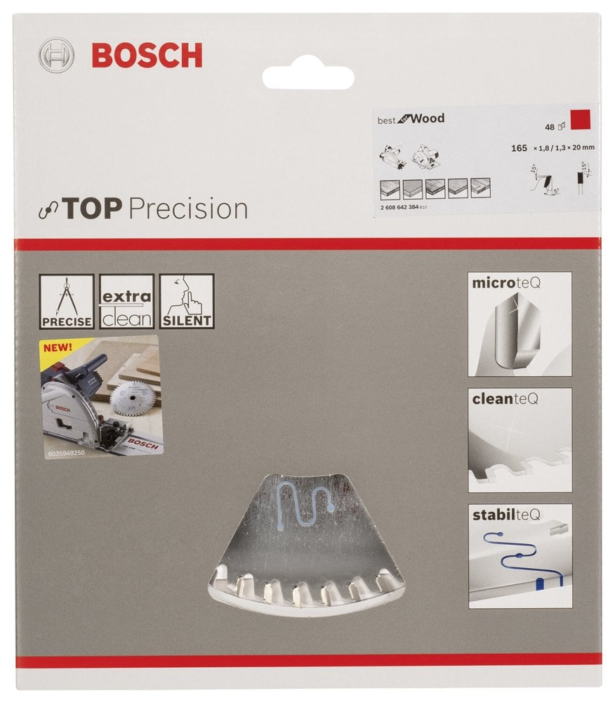Bosch - Best Serisi Hassas Kesim Ahşap için Daire Testere Bıçağı 165*20 mm 48 Diş - Resim 2