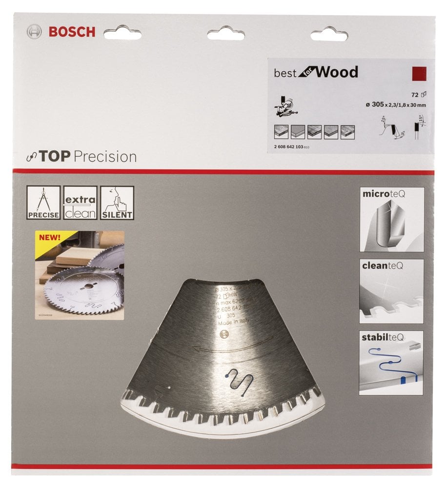Bosch - Best Serisi Hassas Kesim Ahşap için Daire Testere Bıçağı 305*30 mm 72 Diş - Resim 2