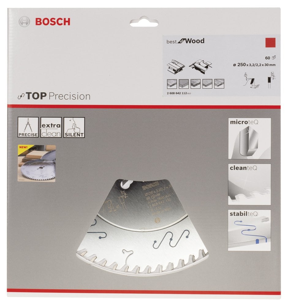 Bosch - Best Serisi Hassas Kesim Ahşap için Daire Testere Bıçağı 250*30 mm 60 Diş - Resim 2