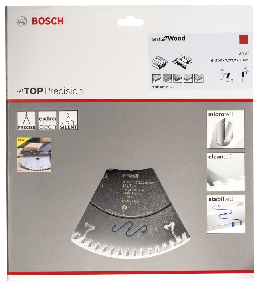 Bosch - Best Serisi Hassas Kesim Ahşap için Daire Testere Bıçağı 250*30 mm 80 Diş - Resim 2