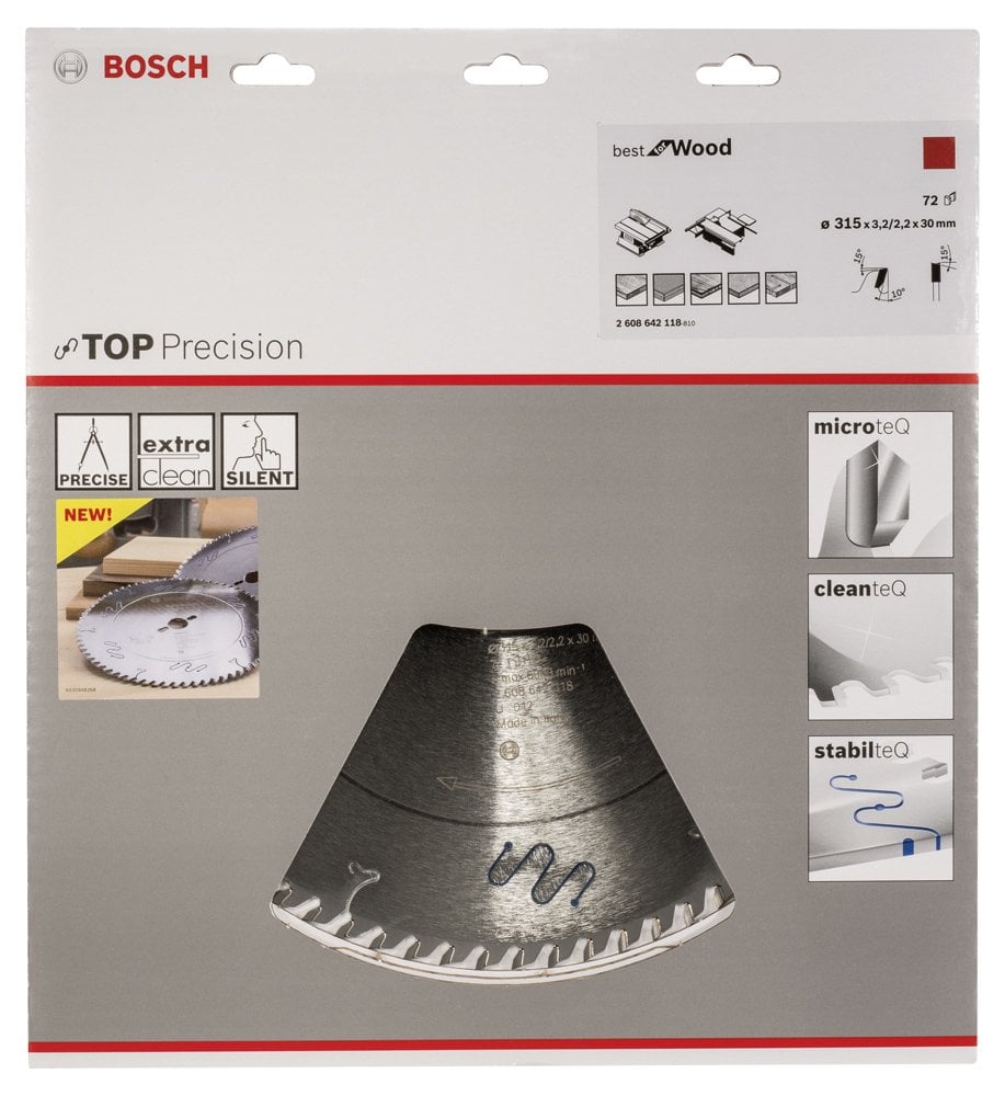 Bosch - Best Serisi Hassas Kesim Ahşap için Daire Testere Bıçağı 315*30 mm 72 Diş - Resim 2