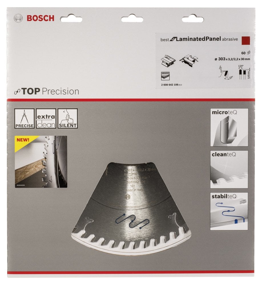 Bosch - Best Serisi Hassas Kesim Aşındırıcı Kaplamalı Lamine Panel için Daire Testere Bıçağı 303*30 mm 60 Diş - Resim 2