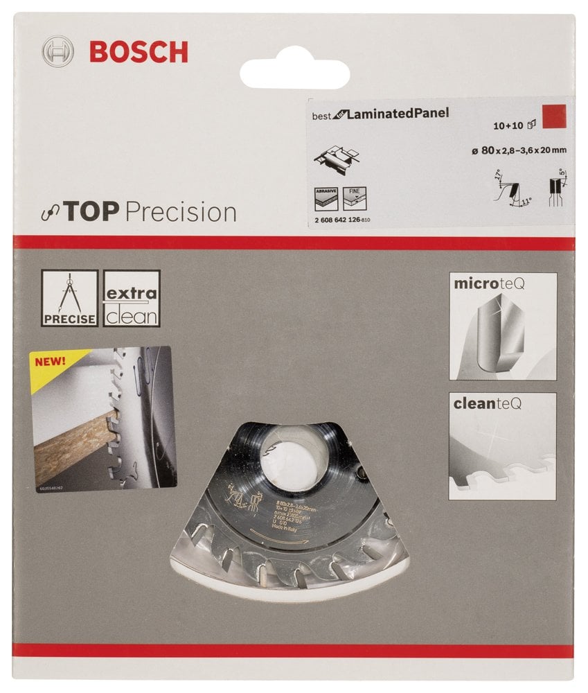 Bosch - Best Serisi Hassas Kesim Lamine Panel için Ön Çizme Bıçağı 80*20 mm 10+10 Diş - Resim 2