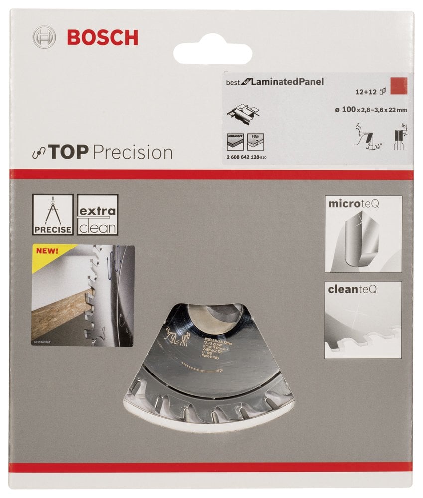 Bosch - Best Serisi Hassas Kesim Lamine Panel için Ön Çizme Bıçağı 100*22 mm 12+12 Diş - Resim 2
