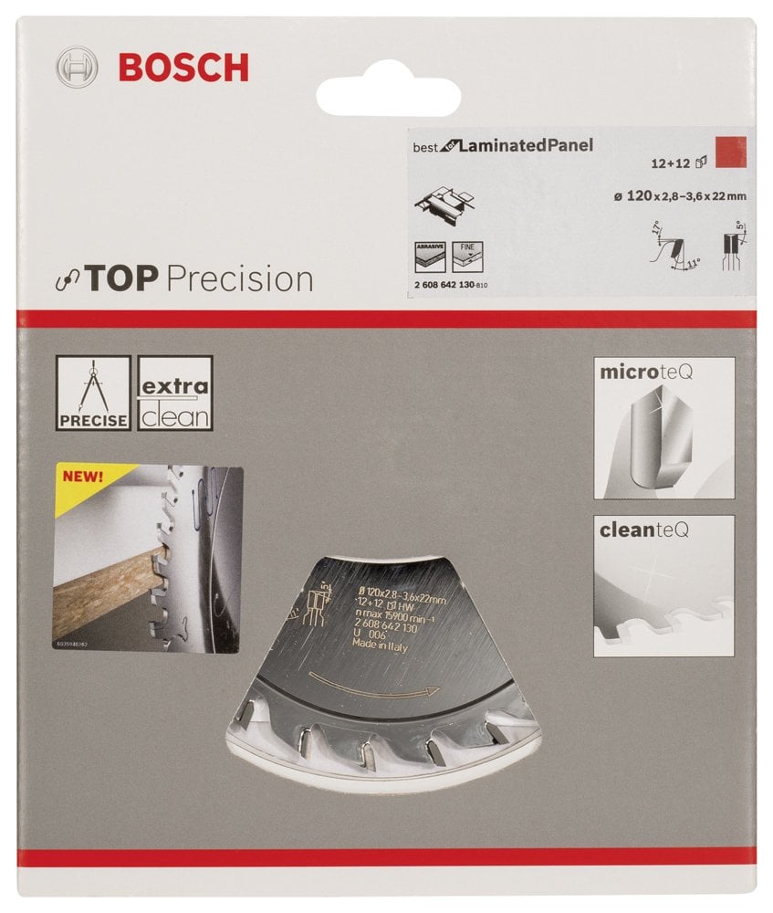 Bosch - Best Serisi Hassas Kesim Lamine Panel için Ön Çizme Bıçağı 120*22 mm 12+12 Diş - Resim 2