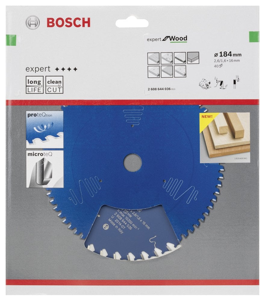 Bosch - Expert Serisi Ahşap için Daire Testere Bıçağı 184*16 mm 40 Diş - Resim 2