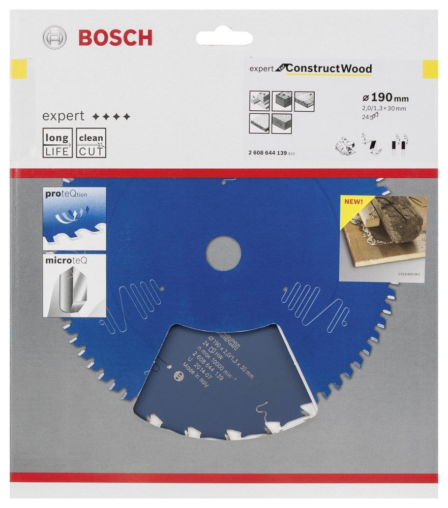 Bosch - Expert Serisi İnşaat Ahşabı için Daire Testere Bıçağı 190*30 mm 24 Diş - Resim 2