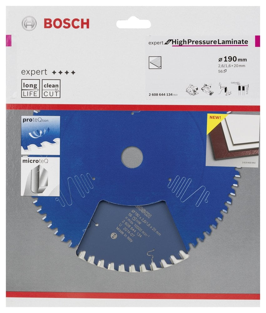Bosch - Expert Serisi Yüksek Basınçlı Lamine Panel ve Trespa için Daire Testere Bıçağı 190*20 mm 56 Diş - Resim 2