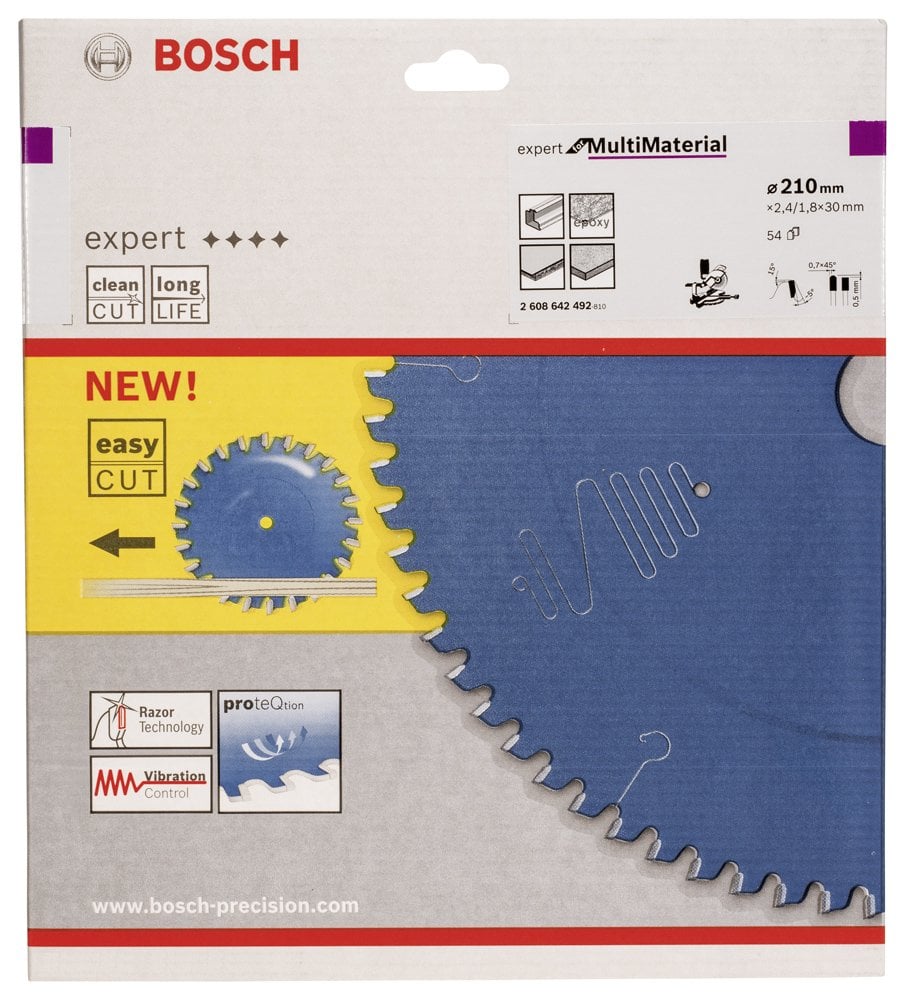 Bosch - Expert Serisi Çoklu Malzeme için Daire Testere Bıçağı 210*30 mm 54 Diş - Resim 2