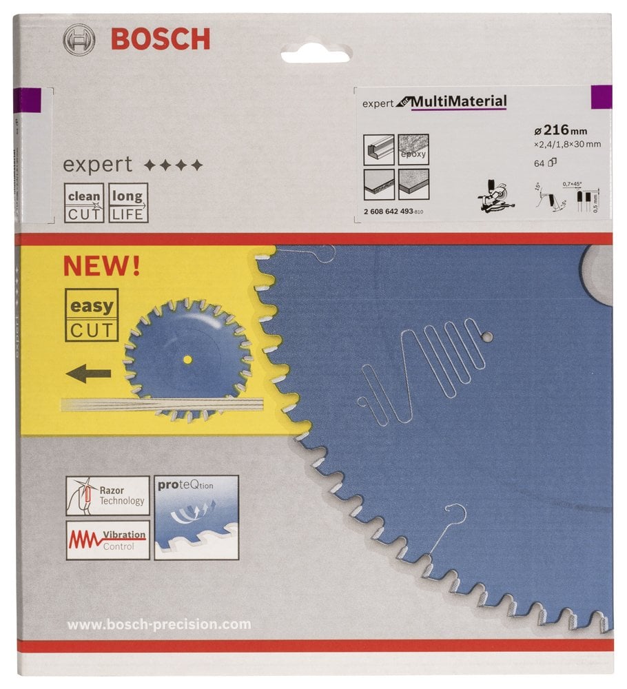 Bosch - Expert Serisi Çoklu Malzeme için Daire Testere Bıçağı 216*30 mm 64 Diş - Resim 2