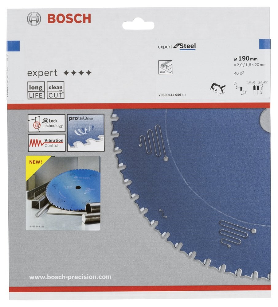 Bosch - Expert Serisi Metal için Daire Testere Bıçağı 190*20 mm 40 Diş - Resim 2