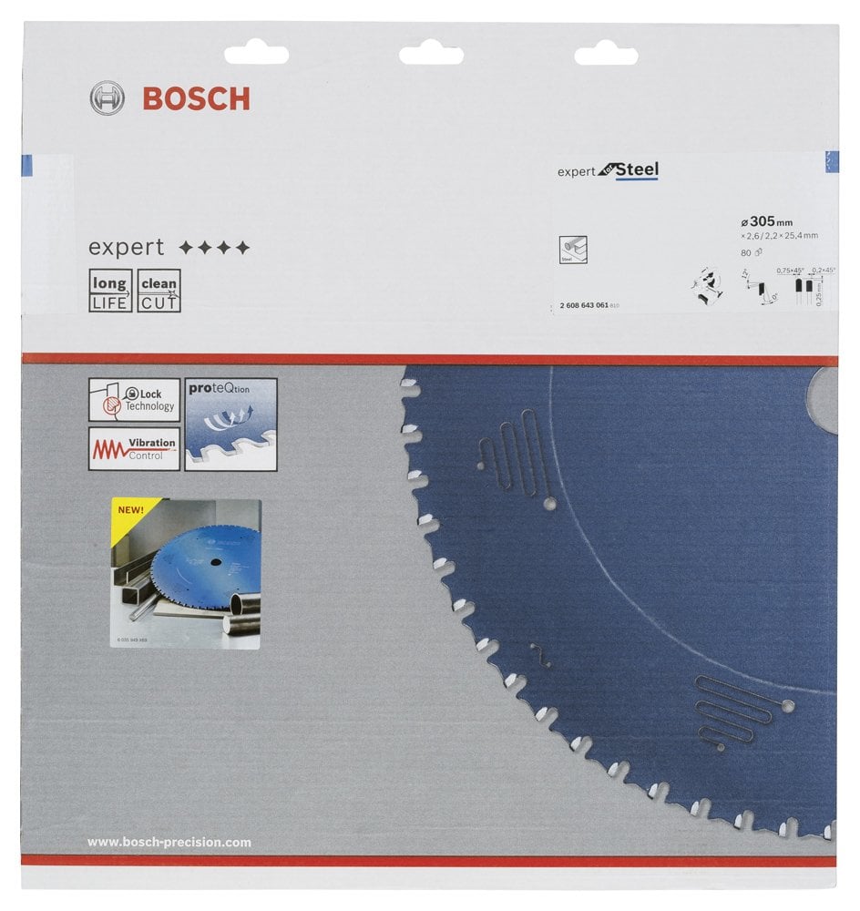 Bosch - Expert Serisi Metal için Daire Testere Bıçağı 305*25,40 mm 80 Diş - Resim 2