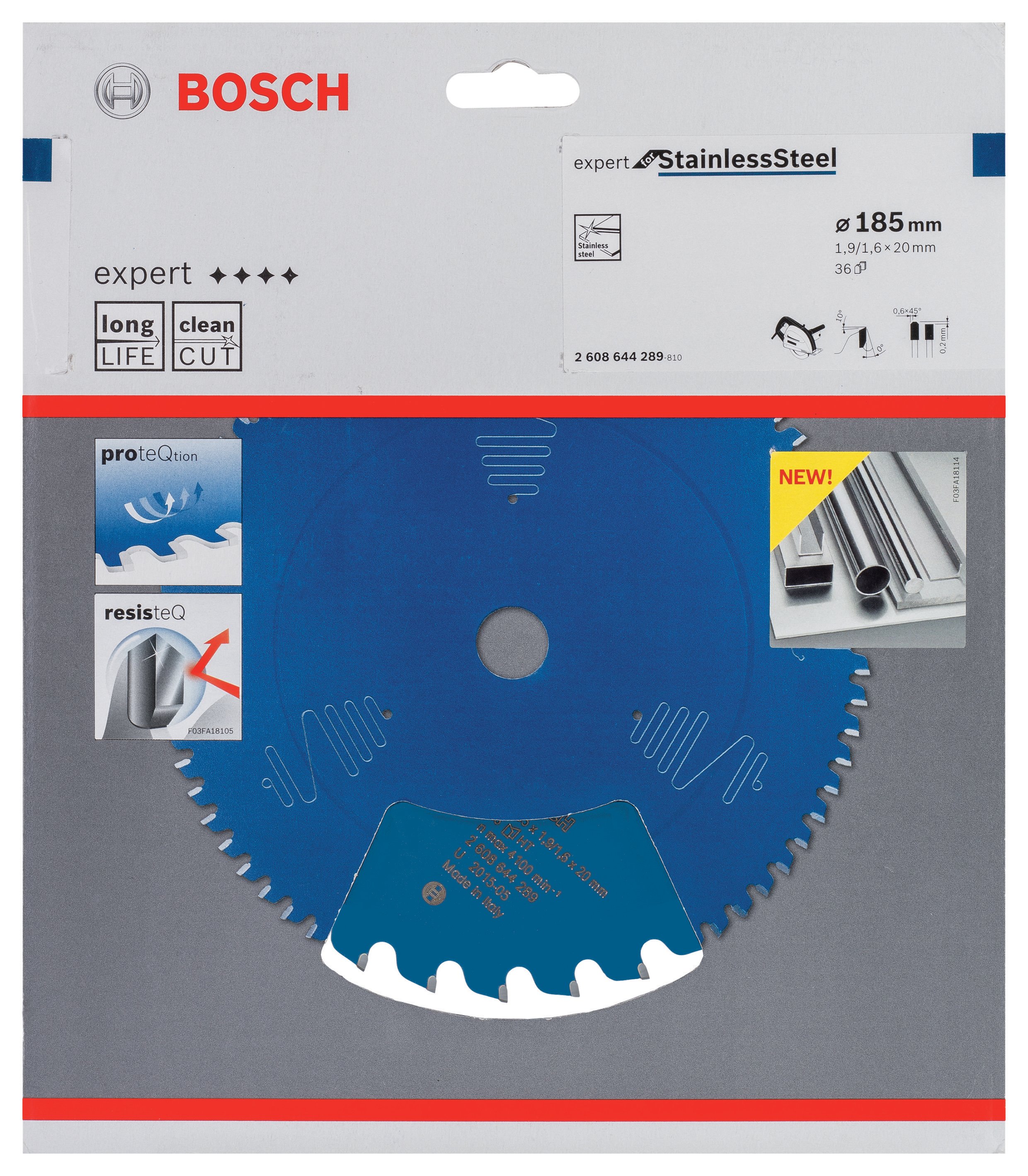 Bosch - Expert Serisi Paslanmaz Çelik için Daire Testere Bıçağı 185*20 mm 36 Diş - Resim 2