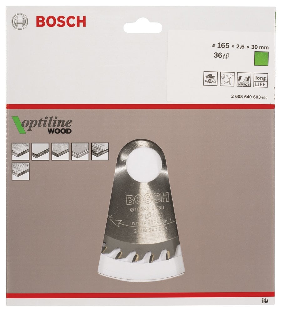 Bosch - Optiline Serisi Ahşap için Daire Testere Bıçağı 160*30/20 mm 36 Diş - Resim 2