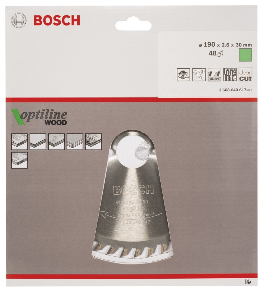 Bosch - Optiline Serisi Ahşap için Daire Testere Bıçağı 190*30 mm 48 Diş - Resim 2