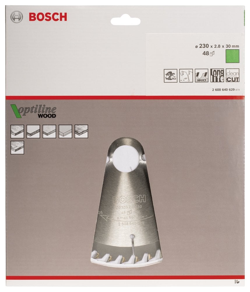 Bosch - Optiline Serisi Ahşap için Daire Testere Bıçağı 230*30 mm 48 Diş - Resim 2