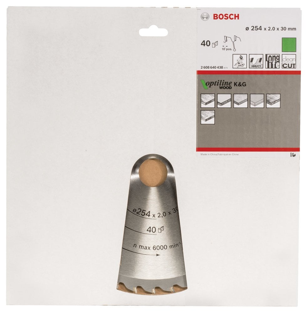 Bosch - Optiline Serisi Ahşap için Daire Testere Bıçağı 254*30 mm 40 Diş - Resim 2