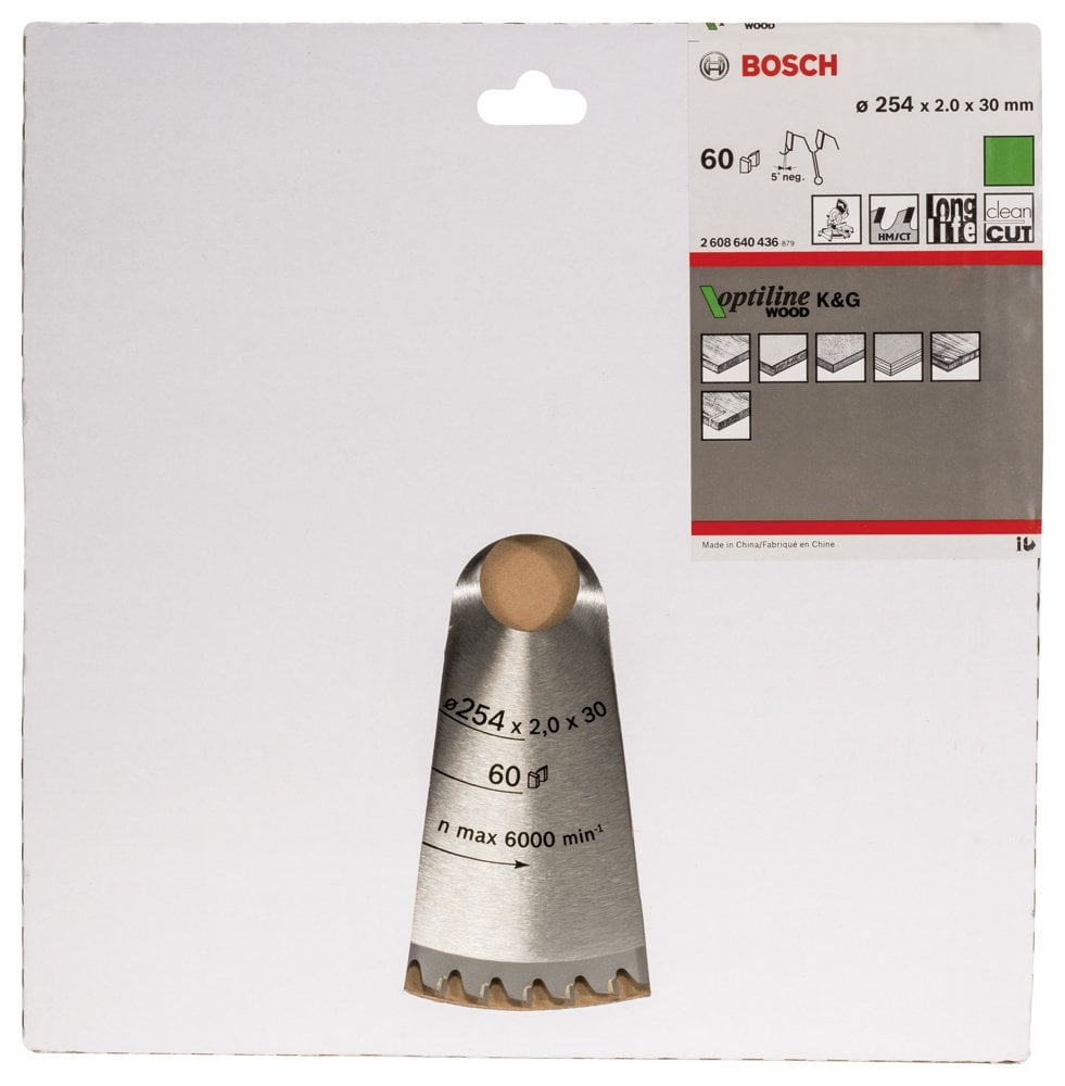 Bosch - Optiline Serisi Ahşap için Daire Testere Bıçağı 254*30 mm 60 Diş - Resim 2