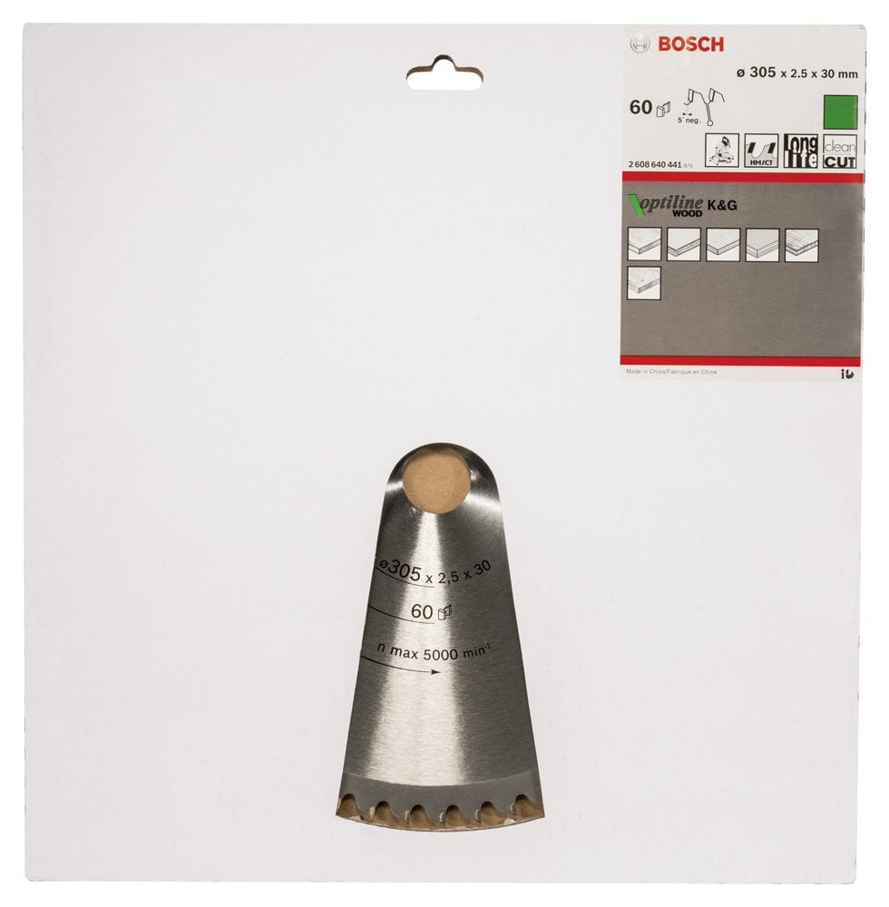 Bosch - Optiline Serisi Ahşap için Daire Testere Bıçağı 305*30 mm 60 Diş - Resim 2