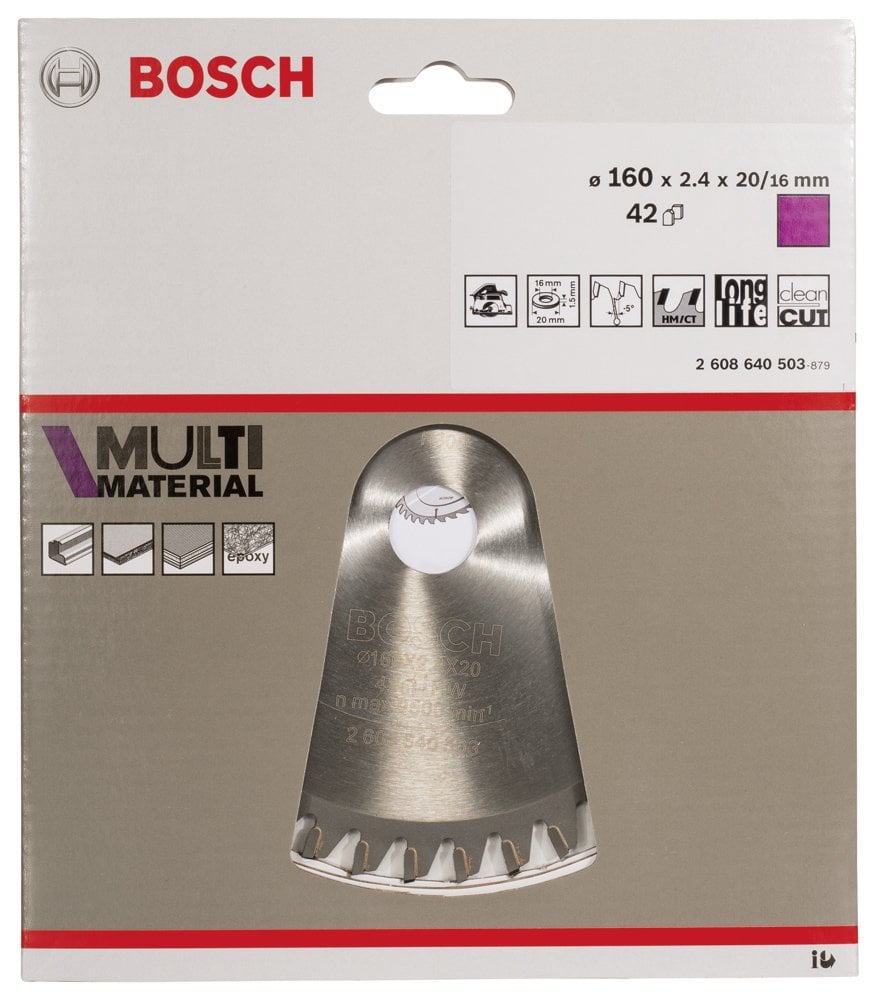 Bosch - Standard for Serisi Çoklu Malzeme için Daire Testere Bıçağı 160*20/16 mm 42 Diş - Resim 2