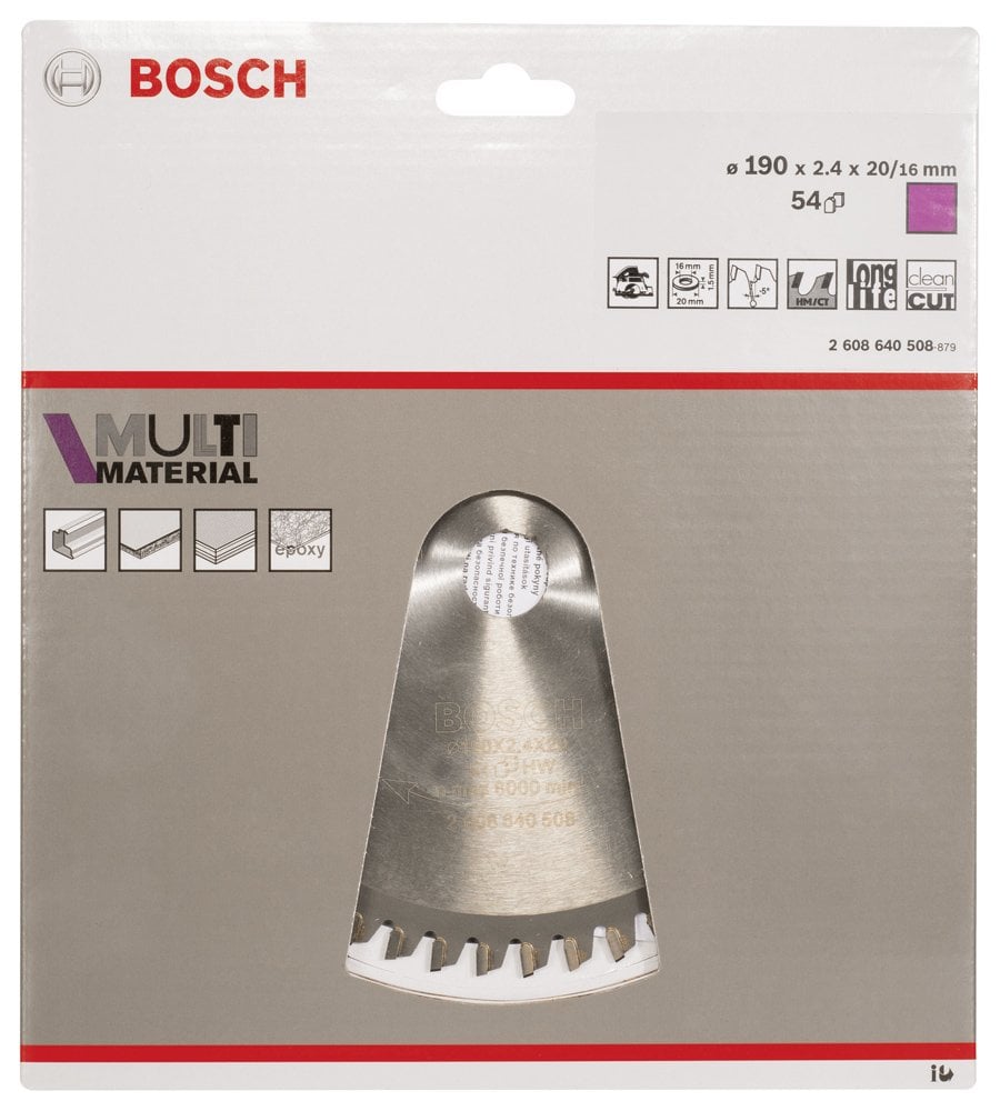 Bosch - Standard for Serisi Çoklu Malzeme için Daire Testere Bıçağı 190*20/16 mm 54 Diş - Resim 2