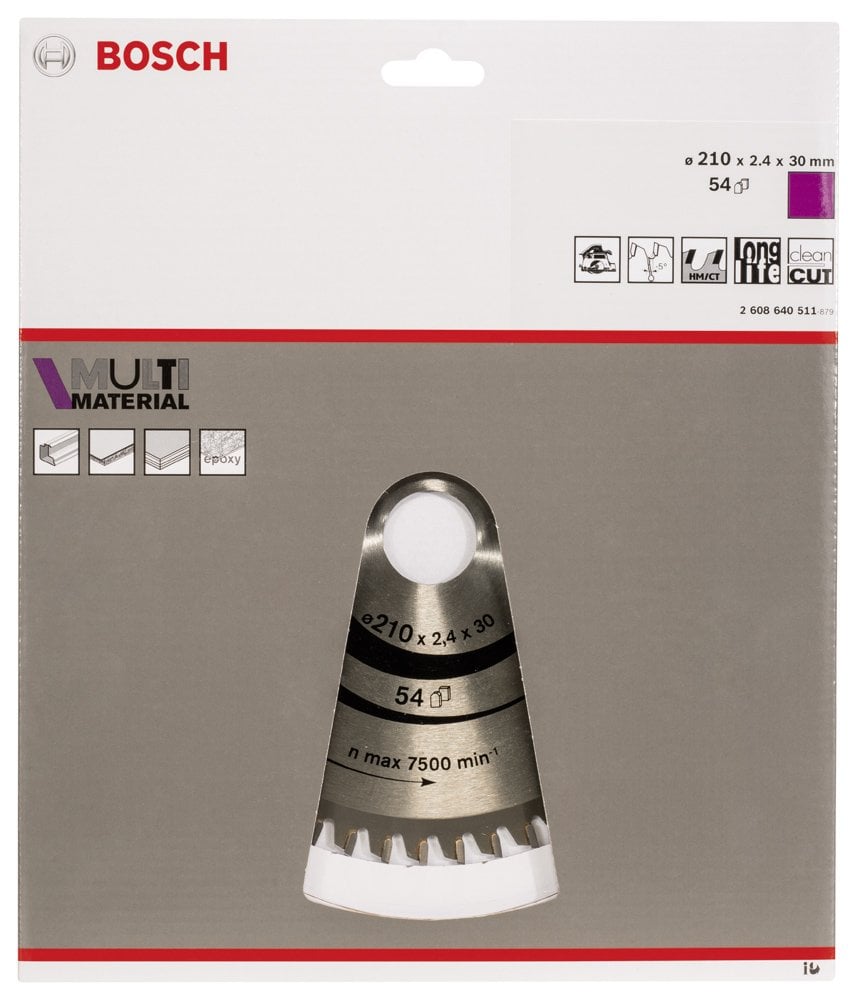 Bosch - Standard for Serisi Çoklu Malzeme için Daire Testere Bıçağı 210*30 mm 54 Diş - Resim 2
