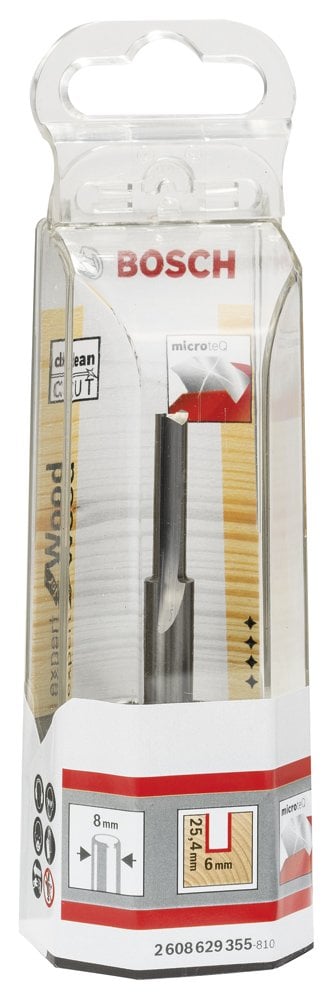 Bosch - Expert Serisi Ahşap İçin Çift Bıçaklı, Tam Sert Metal Kanal Freze Ucu 8*6*76 mm - Resim 2