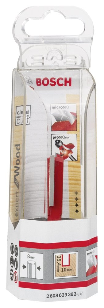 Bosch - Expert Serisi Ahşap İçin Çift Oluklu, Sert Metal Düz Freze Ucu 8*10*62,4 mm - Resim 2