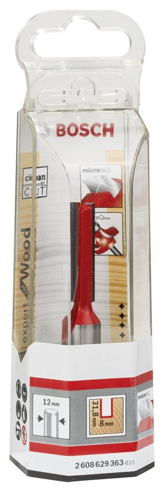 Bosch - Expert Serisi Ahşap İçin Çift Oluklu, Sert Metal Düz Freze Ucu 12*8*76 mm - Resim 2