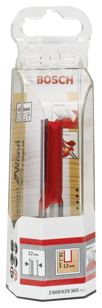Bosch - Expert Serisi Ahşap İçin Çift Oluklu, Sert Metal Düz Freze Ucu 12*12*80 mm - Resim 2