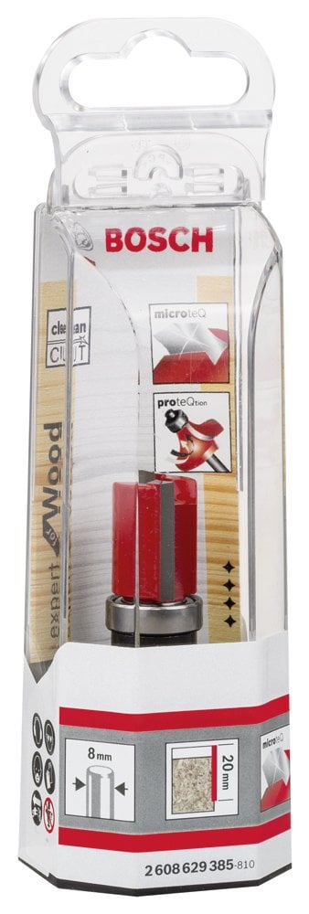Bosch - Expert Serisi Laminant İçin Çift Oluklu, Sert Metal Üstte Bilya Yataklı Freze Ucu 8*16*60 mm - Resim 2