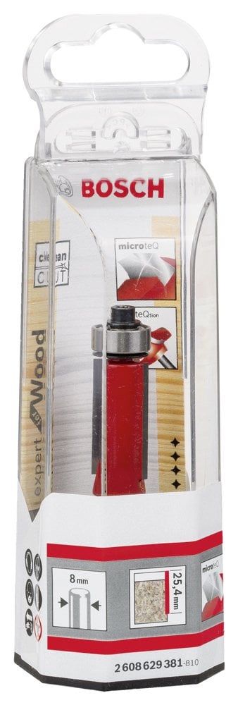 Bosch - Expert Serisi Laminant İçin Çift Oluklu, Sert Metal Altta Bilya Yataklı Freze Ucu 8*12,7*71,5 mm - Resim 2