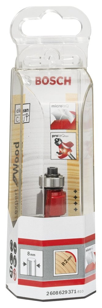 Bosch - Expert Serisi Ahşap İçin Çift Oluklu, Sert Metal Bilye Yataklı Yuvarlama Frezesi 8*2*55mm - Resim 2
