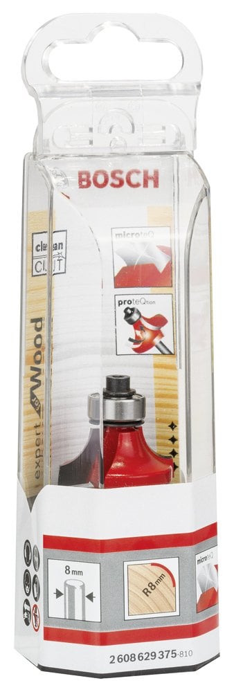 Bosch - Expert Serisi Ahşap İçin Çift Oluklu, Sert Metal Bilye Yataklı Yuvarlama Frezesi 8*8*55mm - Resim 2