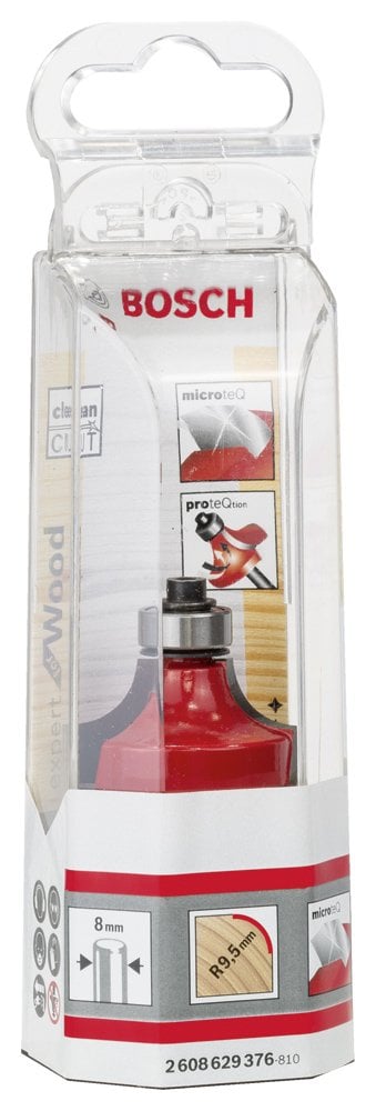 Bosch - Expert Serisi Ahşap İçin Çift Oluklu, Sert Metal Bilye Yataklı Yuvarlama Frezesi 8*9,5*60mm - Resim 2