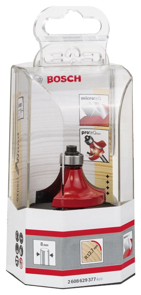 Bosch - Expert Serisi Ahşap İçin Çift Oluklu, Sert Metal Bilye Yataklı Yuvarlama Frezesi 8*12,7*61mm - Resim 2