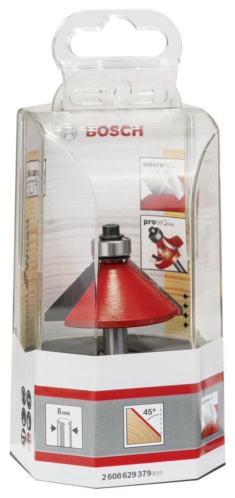 Bosch - Expert Serisi Ahşap İçin Çift Oluklu, Sert Metal Bilye Yataklı Pah Açma Frezesi 8*15,65*61 mm - Resim 2