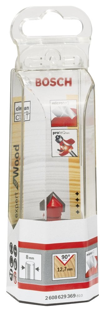 Bosch - Expert Serisi Ahşap İçin Çift Oluklu, Sert Metal V Kanal Freze 8*12,7*44,5 mm - Resim 2