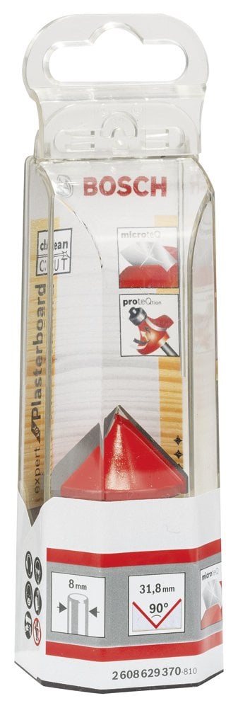 Bosch - Expert Serisi Alçıpan İçin Çift Oluklu, Sert Metal V Kanal Freze 8*19*51 mm - Resim 2