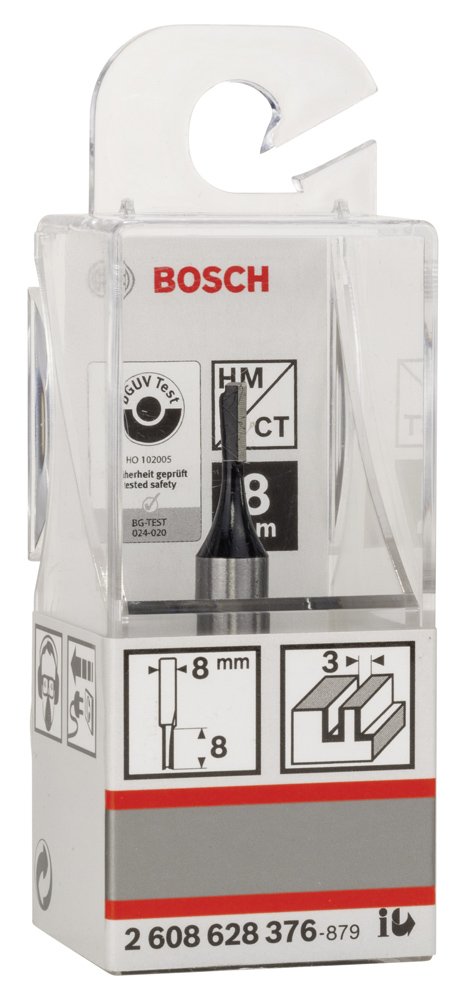 Bosch - Standard Seri Ahşap İçin Tek Oluklu, Sert Metal Düz Freze Ucu 8*3*51 mm - Resim 2