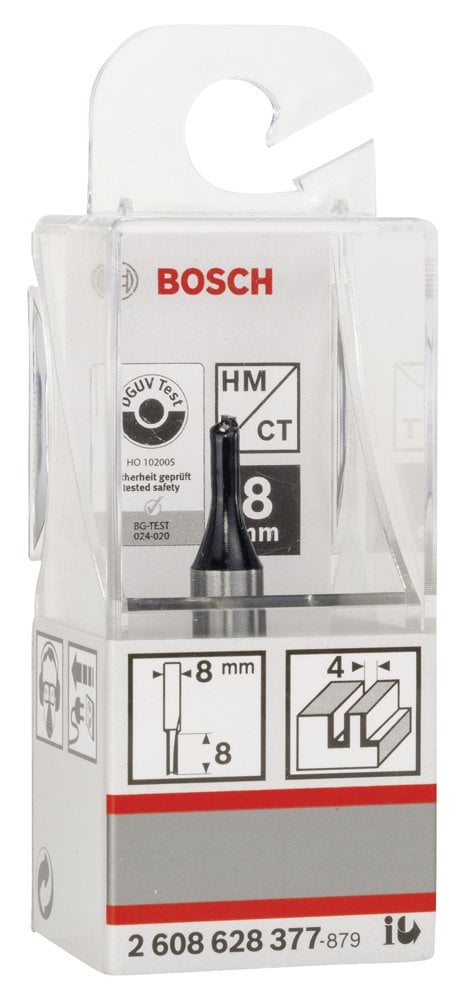 Bosch - Standard Seri Ahşap İçin Tek Oluklu, Sert Metal Düz Freze Ucu 8*4*51 mm - Resim 2