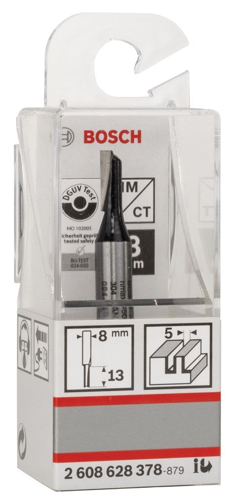 Bosch - Standard Seri Ahşap İçin Tek Oluklu, Sert Metal Düz Freze Ucu 8*5*51 mm - Resim 2