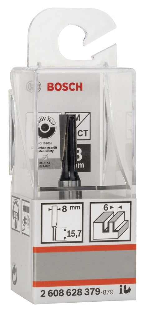 Bosch - Standard Seri Ahşap İçin Çift Oluklu, Sert Metal Düz Freze Ucu 8*6*48 mm - Resim 2