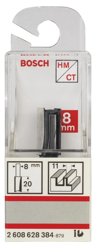 Bosch - Standard Seri Ahşap İçin Çift Oluklu, Sert Metal Düz Freze Ucu 8*11*51mm - Resim 2
