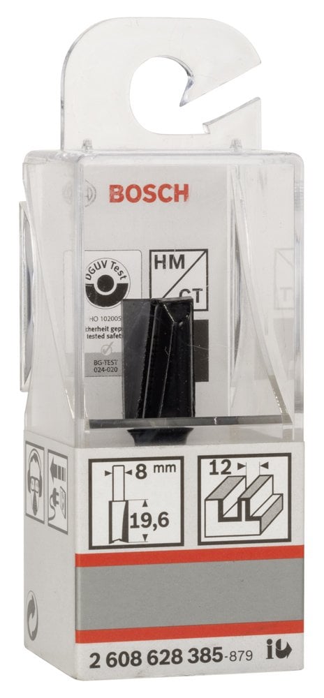 Bosch - Standard Seri Ahşap İçin Çift Oluklu, Sert Metal Düz Freze Ucu 8*12*51mm - Resim 2