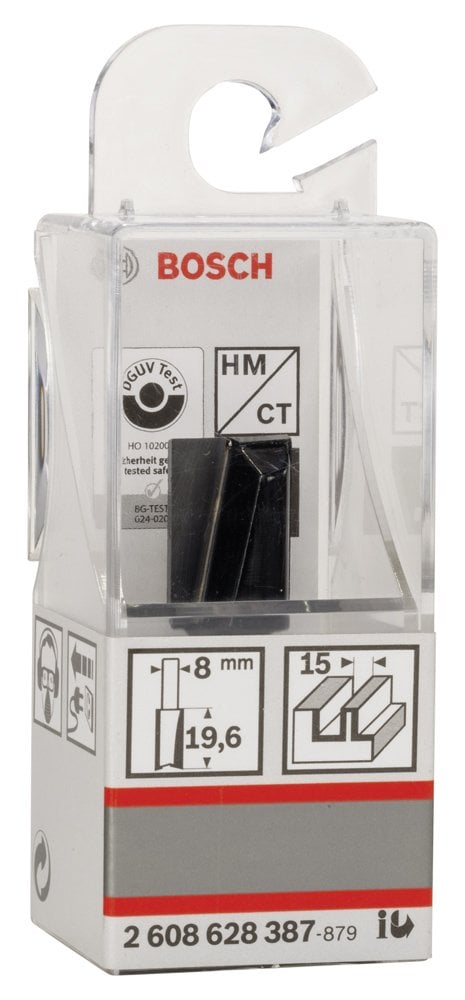 Bosch - Standard Seri Ahşap İçin Çift Oluklu, Sert Metal Düz Freze Ucu 8*15*51mm - Resim 2