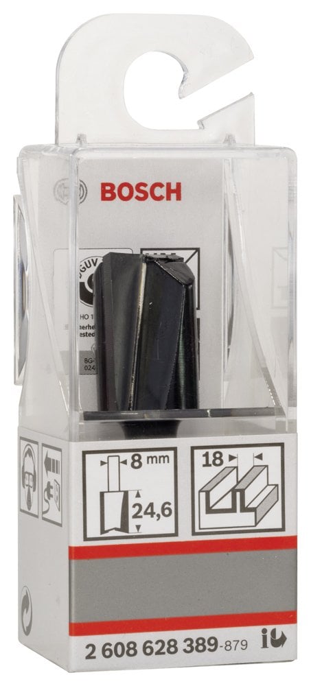 Bosch - Standard Seri Ahşap İçin Çift Oluklu, Sert Metal Düz Freze Ucu 8*18*56mm - Resim 2