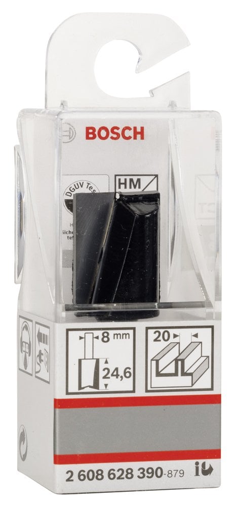 Bosch - Standard Seri Ahşap İçin Çift Oluklu, Sert Metal Düz Freze Ucu 8*20*56mm - Resim 2