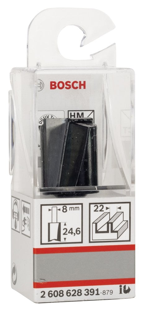 Bosch - Standard Seri Ahşap İçin Çift Oluklu, Sert Metal Düz Freze Ucu 8*22*56mm - Resim 2