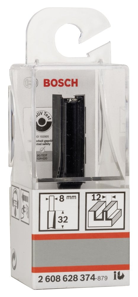 Bosch - Standard Seri Ahşap İçin Çift Oluklu, Sert Metal Ekstra Uzun Düz Freze Ucu 8*12*62mm - Resim 2